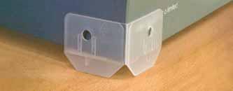 27 /Uni CLIP DETAIL DIMENSIONS REINFORCED CORRUGATED BRACKET CLIP Transparent and reinforced clip for quick and secure, high strength corrugated shelf construction by
