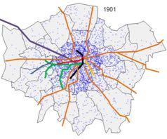 8 million Improved rail connections enabled higher densities outside inner London 1 blue dot