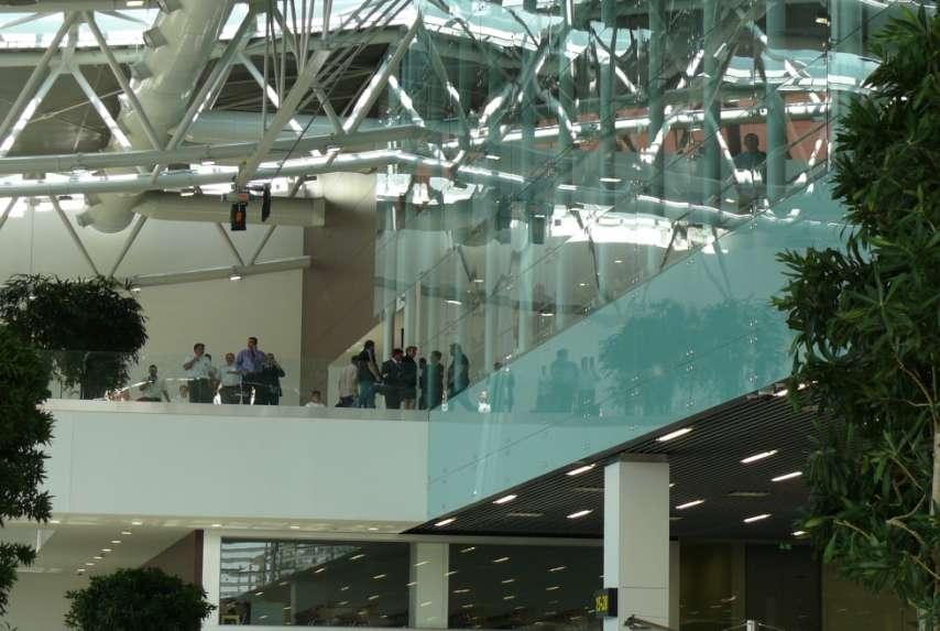 View of interior, new Terminal public departures