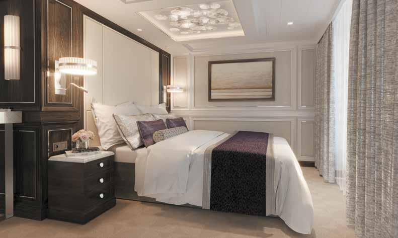 ALL-SUITE ACCOMMODATIONS master suite Stylish and impressive, this expansive suite seduces with its modern sophistication and elegant design, adorned with rich woods and highlighted by touches of