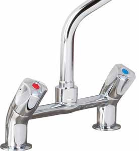 DECK MOUNTED - TWIN MIXER TWIN HOLE TWIN WATER FEED TWO S 1/2" FAUCET WITH LEVER OR DOME HEAD AND SWIVEL SPOUT WRAS-approved across the whole range.