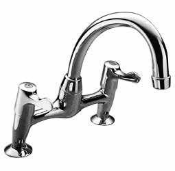 KITCHEN FAUCETS/TAPS & SPOUTS DECK MOUNTED - TWIN MIXER TWIN HOLE TWIN