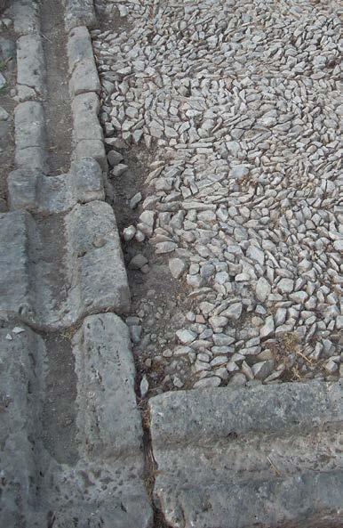 detail of the courtyard pavement (photo M. Livadiotti); c.