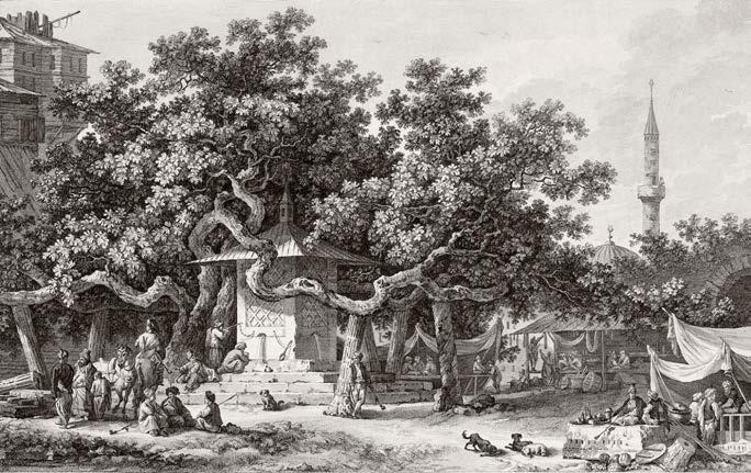 Fig. 24. Kos, the Piazza del Platano at the end of the 18 th century (from Choiseul-Gouffier 1782, pl. 105).