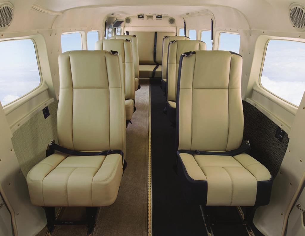 CUSTOMIZED COMFORT Customize your Grand Caravan EX cabin configuration to match changing mission profiles and optimize revenue on every flight.