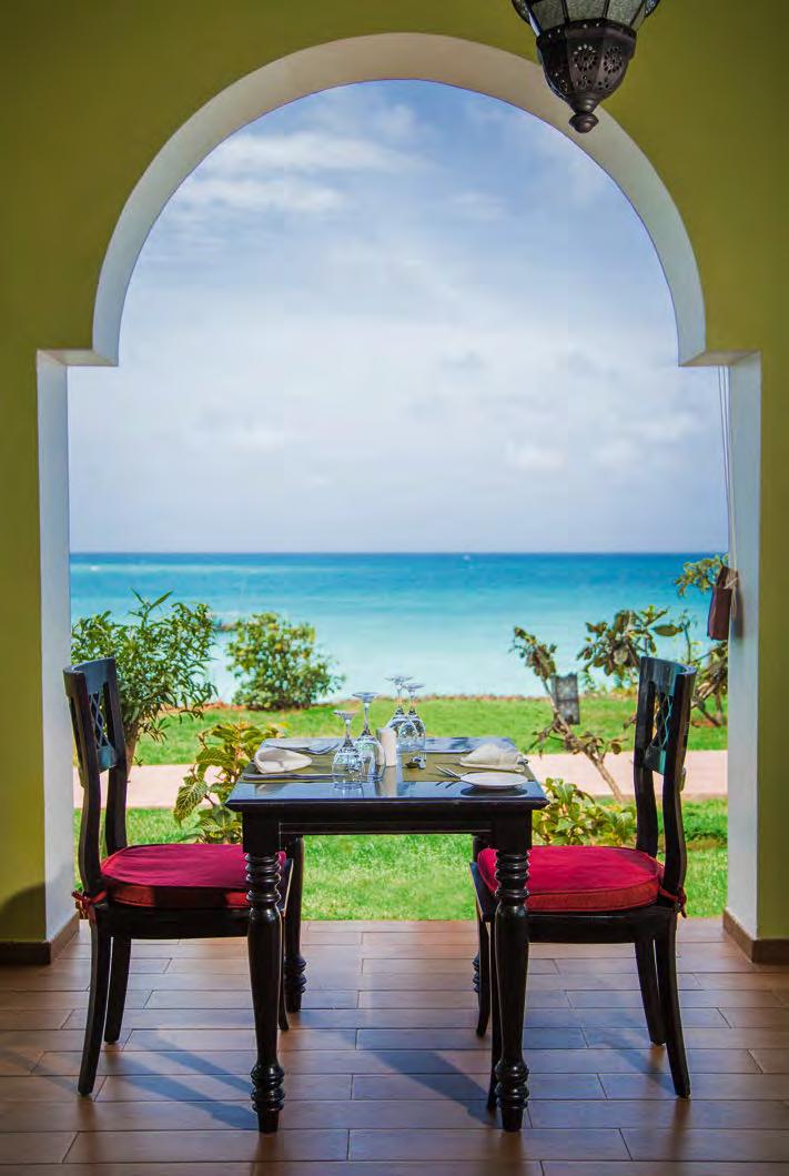 Dining Dine by the Indian Ocean Elegant Aqua Restaurant has a stunning position right by the beach, with a gorgeous