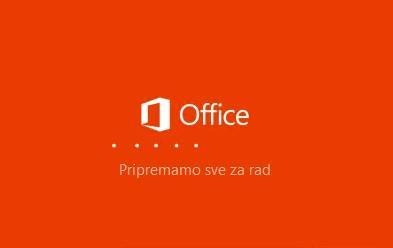 4. Pokreće se instalacija Office paketa 2016. Slika 24. početak instalacije MS Office 2016 programskog paketa 5.