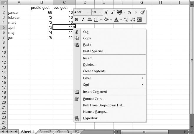 12 Deo I: Poåetak rada u Excelu Ako se predomislite... Gotovo svaku akciju u Excelu moæete opozvati komandom Undo s palete alatki Quick Access.