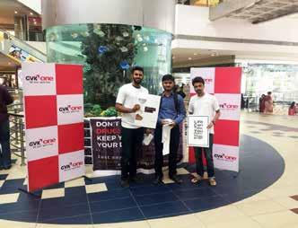 The GVK ONE mall also distributed printed Posters and T-shirts to the mall visitors GVK ONE GVK ONE mall conducts a campaign Special