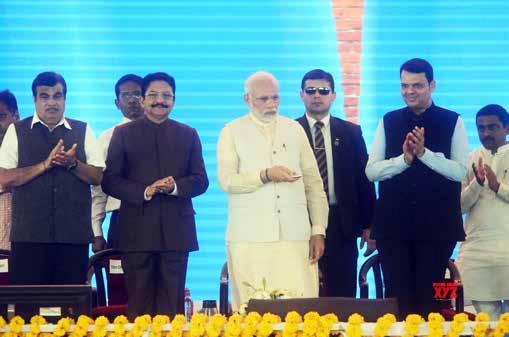 GVK AIRPORTS Ground Breaking Ceremony for the GVK NMIA The Hon ble Prime Minister of India Shri Narendra Modi unveiled the foundation plaque at the ground breaking