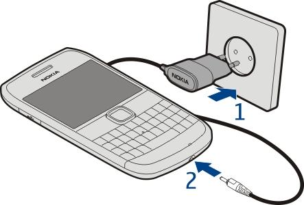 14 Prvi koraci Punjenje O bateriji U telefonu se nalazi prenosiva, dopunjiva baterija. Koristite samo punjače koje je odobrila Nokia i koji su namenjeni za ovaj telefon.