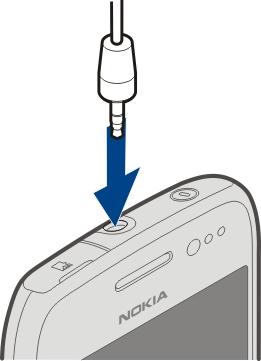 18 Prvi koraci Nemojte da priključujete proizvode koji kreiraju izlazni signal pošto se time može oštetiti uređaj. Nemojte da priključujete nikakav izvor napona na Nokia AV konektor.