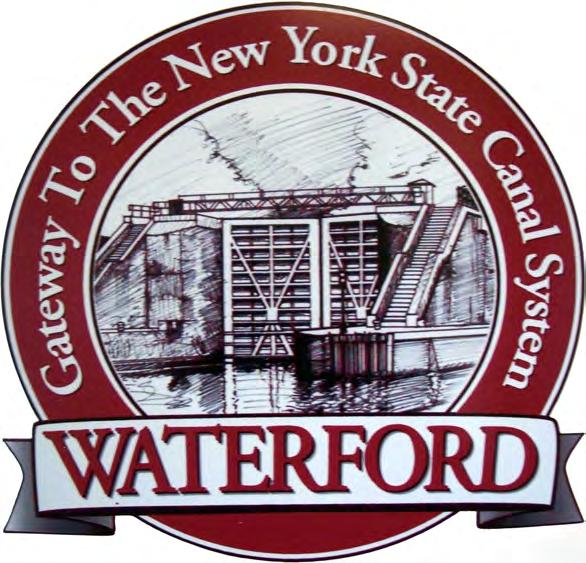 Town of Waterford The Town of Waterford is situated at the junction of the Hudson and Mohawk Rivers, and the junction of the Erie and Champlain Canals.