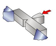 Slika 16. Oblik i dimenzije epruvete s ''V'' utorom [22] Utor se nalazi točno na sredini ispitnog uzorka i osigurava da se lom dogodi baš na tom mjestu, slika 17.