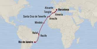 TRANSOCEANIC VOYAGES SOUTHERN CROSSING RIO DE JANEIRO to BARCELONA 17 days Apr 18, 2019 SIRENA 2 for 1 CRUISE S ad FREE INTERNET iclusive package available Icludes Roudtrip Airfare* plus choose oe:
