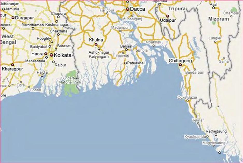 I N D I A Aizwal I N D I A B A N G L A D E S H Lawngtlai Myeikwa (IM Border) Kaletwa Myanmar Bay of Bengal Paletwa Kolkata Sittwe 539 km Sea Sittwe Paletwa 158 km IWT
