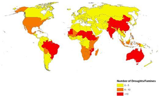 Magyar, S. 2014. Definicija suše in njene posledice. 7 Leta 2012 je suša prizadela večji del sveta, tako območja ogroţena zaradi dezertifikacije, kot tudi večji del Evrope, ZDA, Brazilijo in Kitajsko.