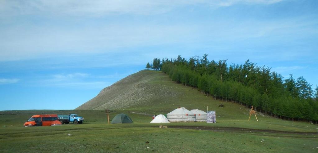 Project gers with Soyo hill in the background Camp Life: Participants will be required to supply their own personal camping equipment (tent, sleeping bag, sleeping pad).