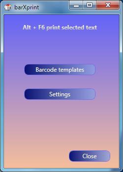5.1.1 PODEŠAVANJE APLIKACIJE barxprint Nakon toga prikazati će se osnovni meni na kojem odaberite Settings kako biste započeli sa