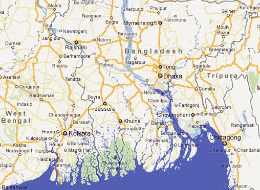 Bangladesh +0 m Tekið af http://flood.firetree.net/.