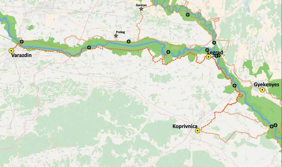 Etapa 3: Varaždin / Legrad - Koprivnica Etapa Povezava Dostop do reke