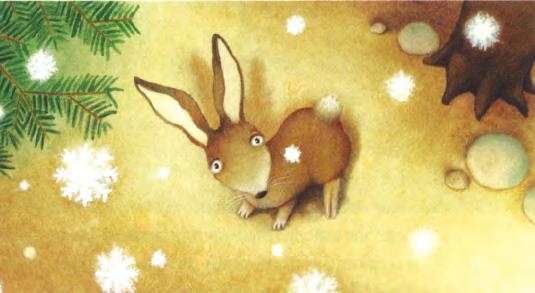 Snowshoe Hare s Winter Home by Gillian Richardson Art by Giuliano Ferri Something cold tickled Snowshoe Hare on the nose.