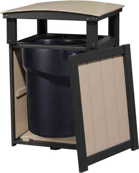 32-gallon liner, which is easily accessed via the