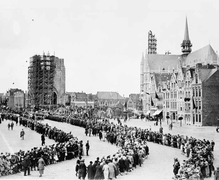 The 1928 British Legion Pilgrimage, Market Square, Ypres IWM other subsidies, helping with temporary accommodation, goods and supplies.