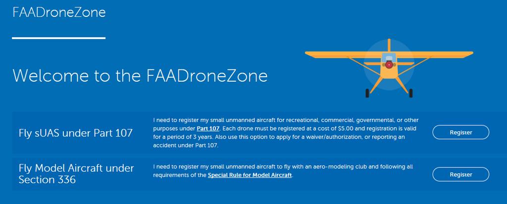 FAA DroneZone One-stop-shop for