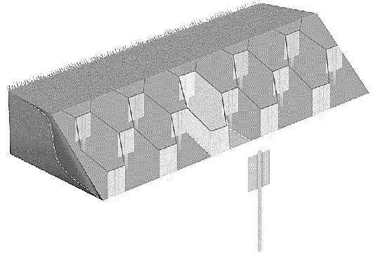 The Plate Piles are driven through the unstable layer to penetrate the underlying stable materials, as shown on Figure 2a. Plate Piles are installed in a staggered grid pattern, as shown on Figure 2b.