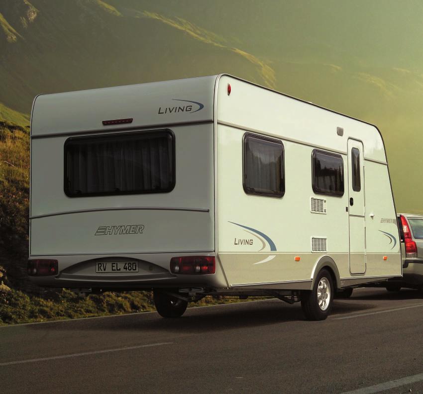 HYMER-LIVING The new look Hymer Living, features a new styled front, together with a new style rear with push bar grab handle.