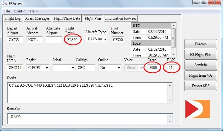 Also, check to make sure correct aircraft type and registration are selected from their respective drop down menus. 4. Hit the Start Log button to commence logging of data. 5.