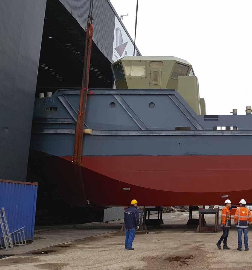 First Tugs Delivered to Caspian Offshore Constructions Kabanbay Batyr & Karasay Batyr Launching of Karasay Batyr at De Hoop Shipyard s headquarters in Lobith.