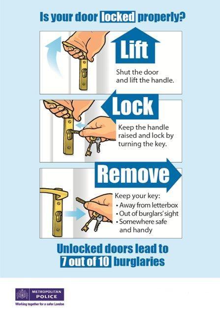 PLEASE TAKE NOTE OF THE INSTRUCTIONS FOR DOUBLE LOCKING A UPVC (THREE OR FIVE POINT LOCKING SYSTEM) DOOR.
