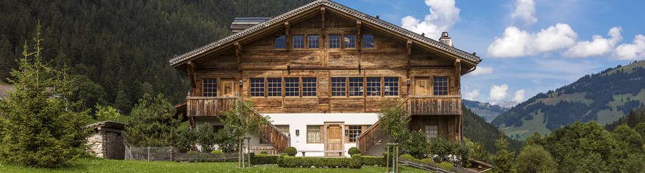 FACTS CHALET GSTA-2593 GSTAAD, SWITZERLAND Sleeps: 12-14 Prices: upon request Bedrooms: 6 SERVICES In-resort chauffeured transport Gourmet dinners (6 nights) Breakfast and afternoon tea All linen and