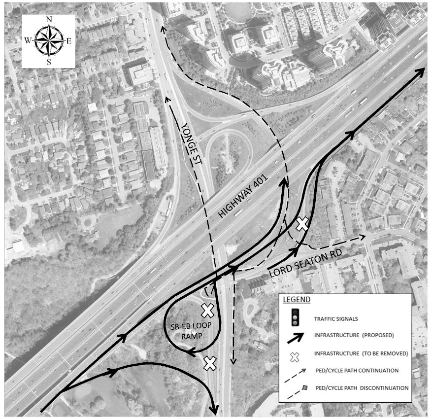 Alternative 3 New SB to EB on ramp (new loop in the SW quadrant of the interchange) Replace EB off-ramp (SW quadrant of the interchange) by moving it south to accommodate loop ramp with same access