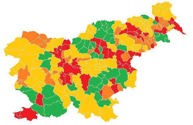 Graf 65: Odprta širokopasovna omrežja (OŠO) v Sloveniji zemljevid, stanje januar 2013 (Vir: spletna stran AMIS) Občina Žalec Legenda: Zelena barva - gradnja in priklopi na OŠO so v teku oziroma na