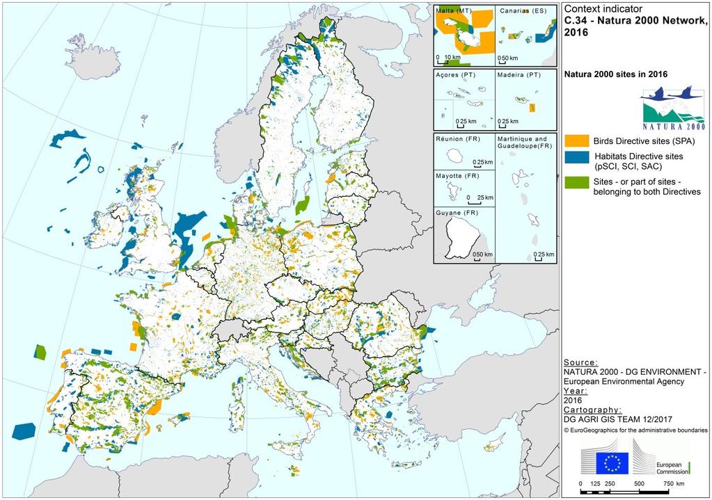 Map 1 - Natura 2000 network, 2016 Map 2 -