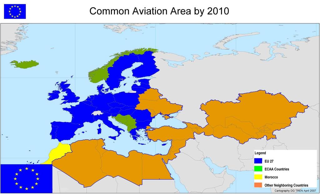 The EU Today 27 Member States 490 Million Inhabitants One Single Market 4 Europe of Tomorrow A Wider Common Aviation Area 58 States Approx.