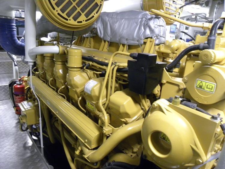 SB Caterpillar Main engine Below main deck Auxiliary equipment: The ISA has two Generator sets made Caterpillar C-4.4 TA units, each with an output of 86.