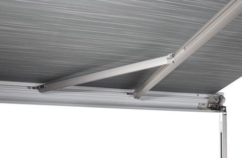 Omnistor awnings are made of sturdy aluminium profiles Fabric finishes The top quality PVC fabric is printed on both