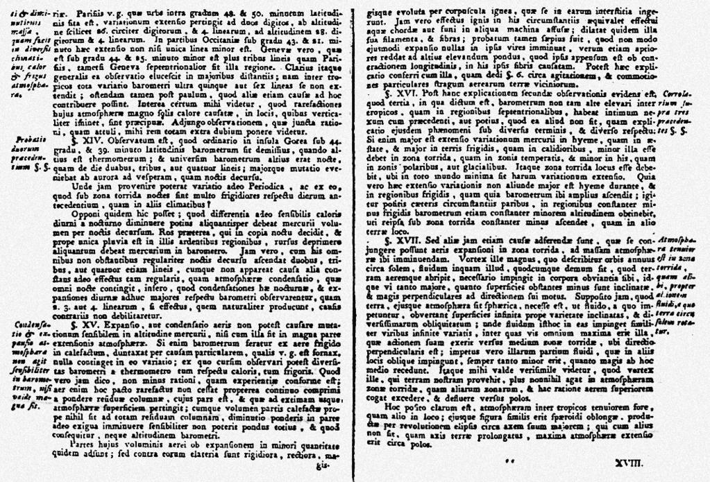 ZGODOVINSKI ČASOPIS 61 2007 3 4 (136) 381 Slika 3: Mairanova razprava o barometru (Dissertatio Cl. Mairani De Causa variationum Barometri, Ljubljana, 1760, stran 9 (nepaginirano)).