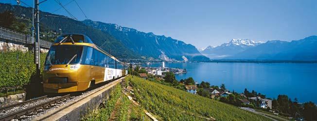 A change here takes you alongside Lake Thun before heading into the mountains and the Simmen Valley.