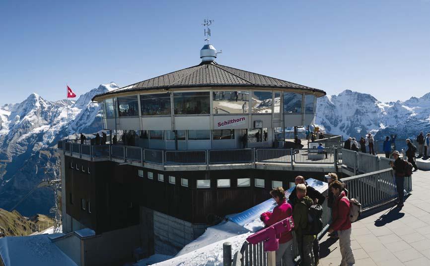 terrace with spectacular views to the high Alps. The Eiger, Mönch and Jungfrau mountains make a magnificent backdrop.