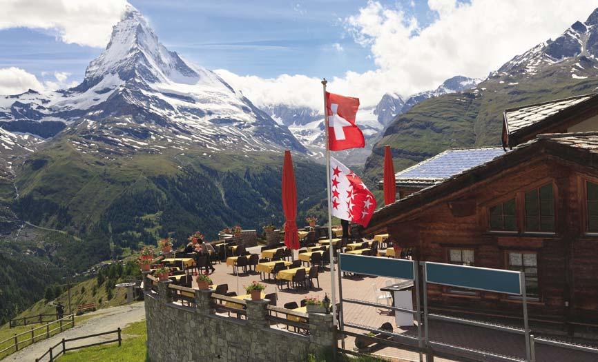 The dominant mountain is the awe-inspiring Matterhorn, which with its distinctive shape has become a symbol of Zermatt.
