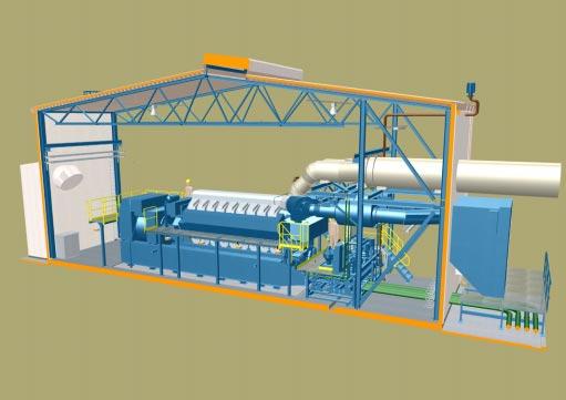 Standard solution of a Wärtsilä power plant 1. Roof monitor 2. Building lights 3. Cable ladders 4.