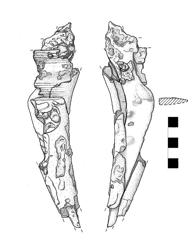 Preistoria Alpina, 49 (2017) / 87 Fig. 1 - Knife from Capo di Ponte (BS), (drawing F. Roncoroni).