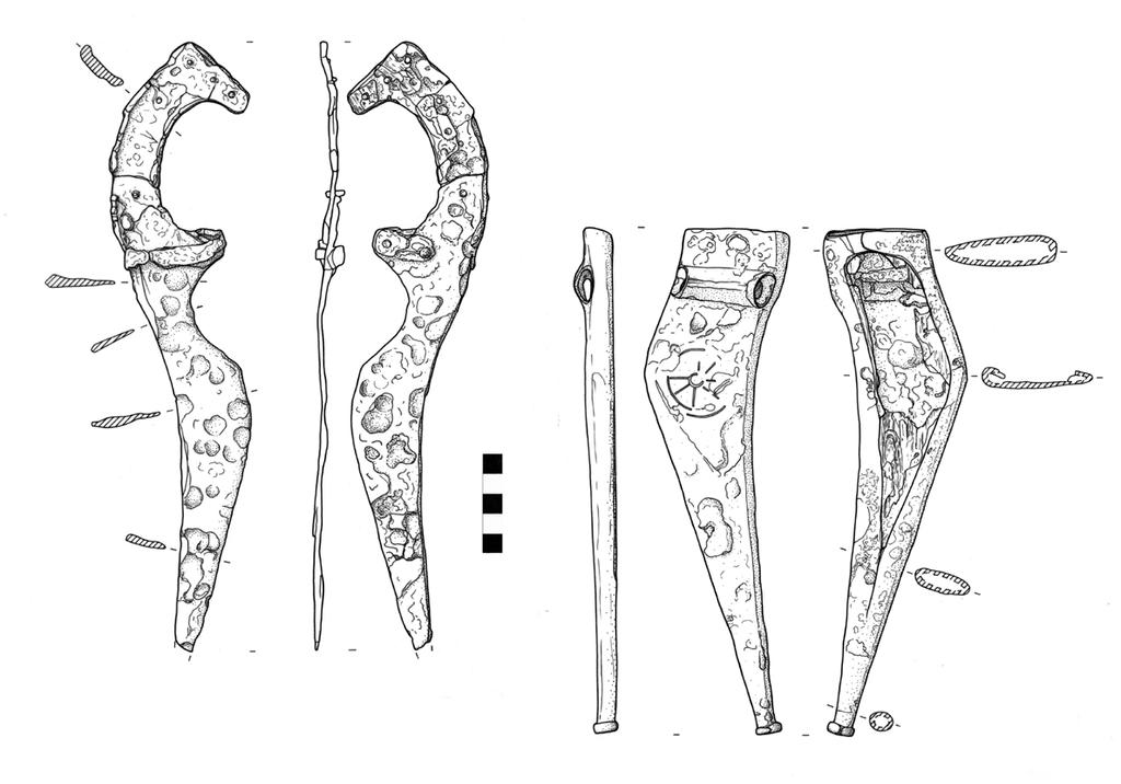 Preistoria Alpina, 49 (2017) / 89 Fig. 6 - Knife and sheath from Ascona (CH), t. S 17, Schweizerisches Nationalmuseum, Zürich, A-58933.