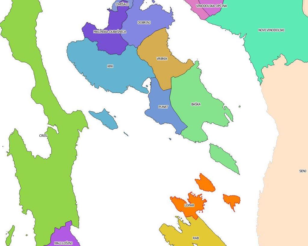 Slika 3-6 Makrolokacija Općine Lopar (Izvor: DGU) 3.2.4 Stanovništvo Prema popisu stanovništva iz 2011. godine Općina Lopar ima 1.