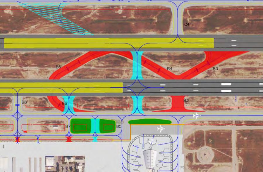 High-speed Exits Connection with terminal apron and Taxiway A Minimum spacing from